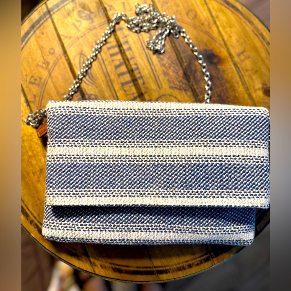 🍒EUC Market Spruce Blue/White Crossbody Purse - Picture 1 of 5